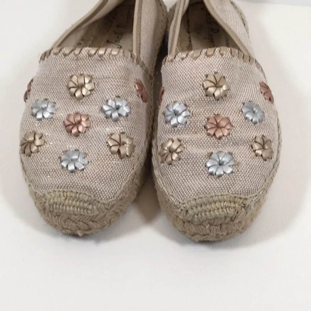 Jack Rogers Palmer Canvas Espadrilles Metallic Size 8
